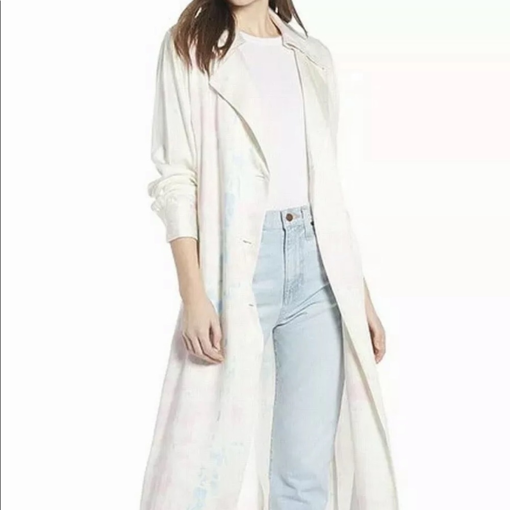 Something Navy Tie Dye Trench coat